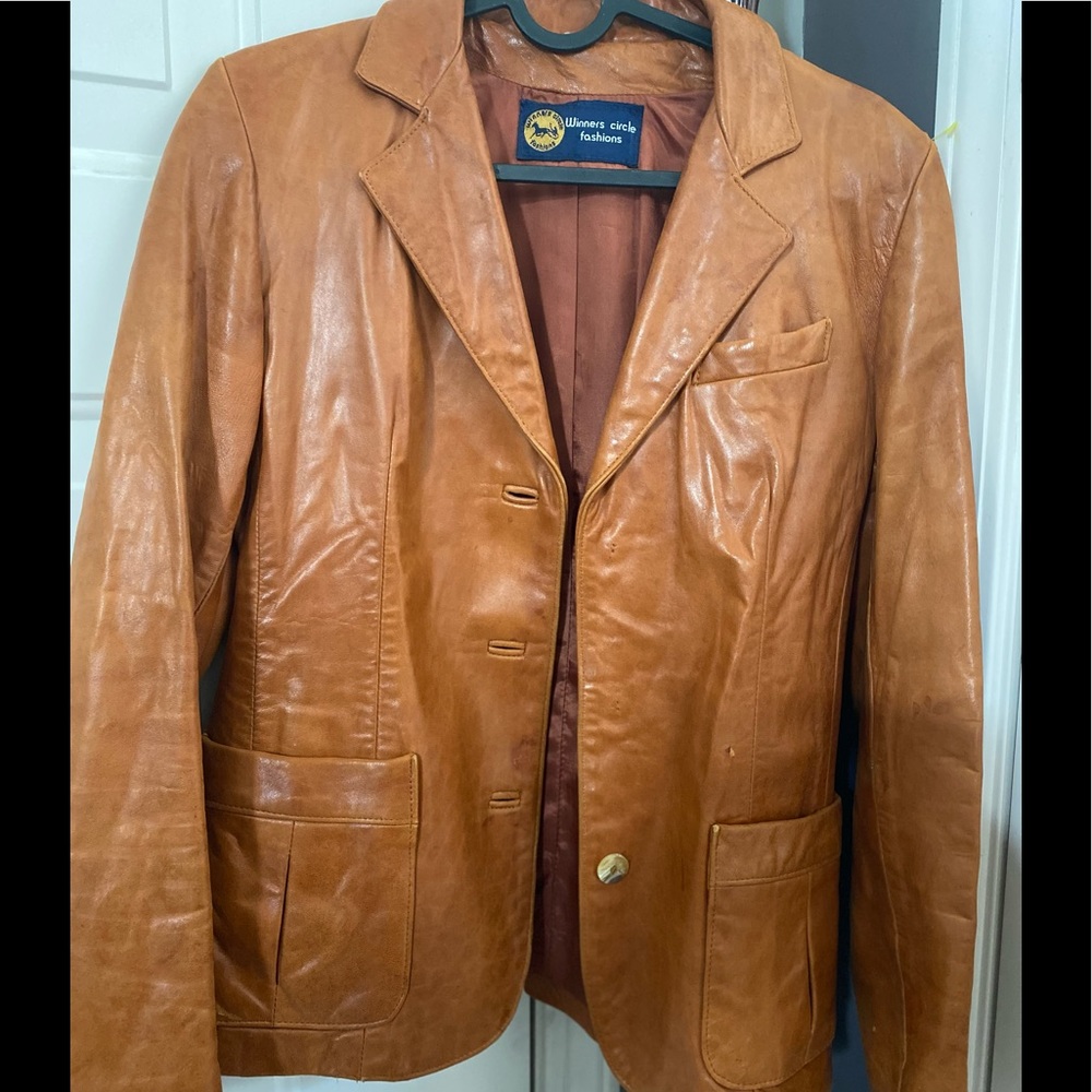 Vintage leather jacket blazer